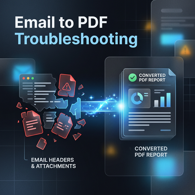 Email to PDF troubleshooting guide cover