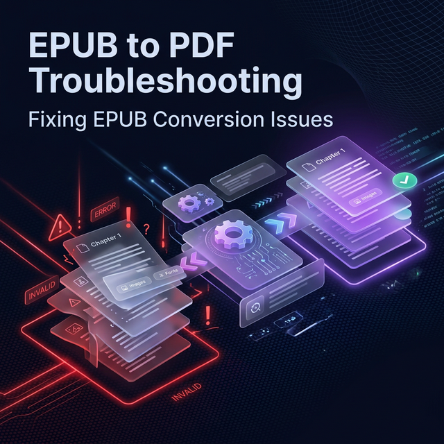 EPUB to PDF troubleshooting guide cover