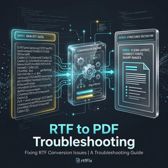 RTF to PDF troubleshooting guide cover